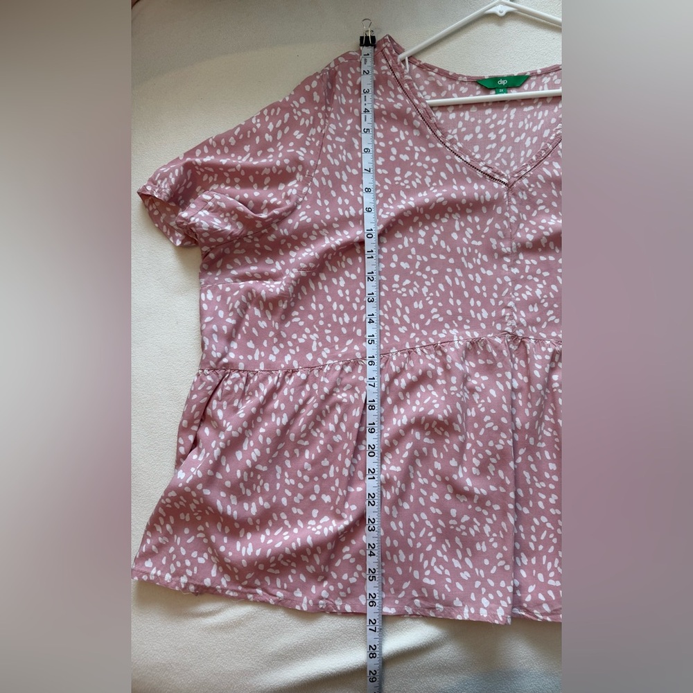 Peplum Rose/White Top 3X - Picture 5 of 8